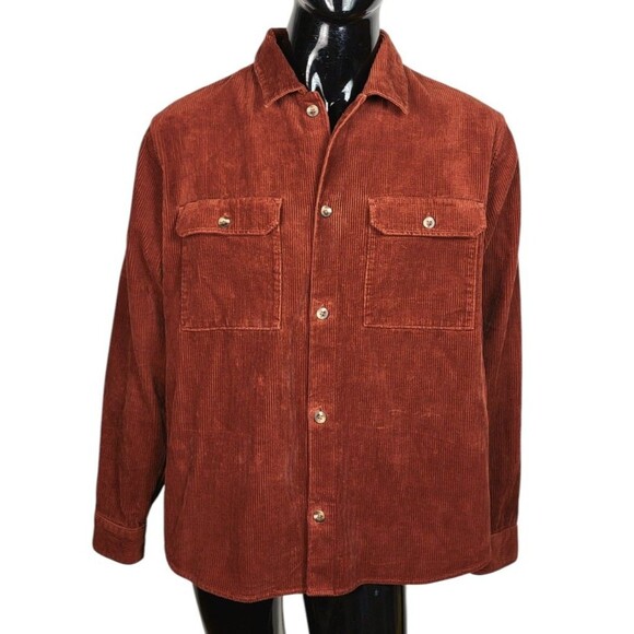Vintage GAP Brown Corduroy Button-Down Shirt Shacket Jacket Men's Size XL - Picture 1 of 10